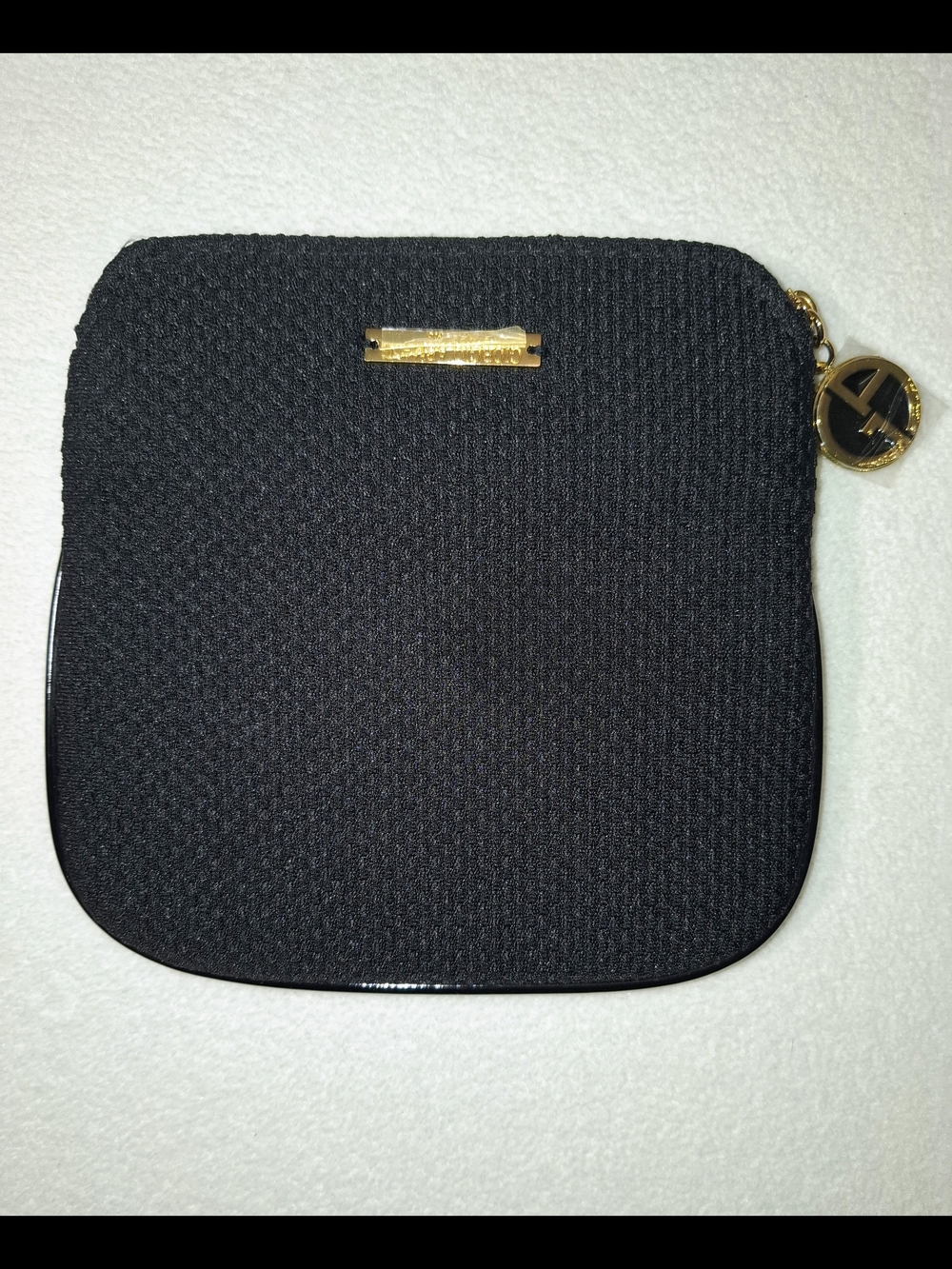 Giorgio Armani Black Woven Cosmetic Bag with Gold Charm - Picture 10 of 10